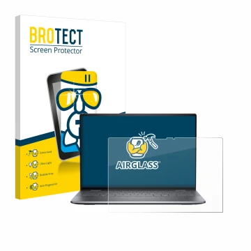 Parte frontal de un envase de producto con el logotipo de la marca BROTECT. Al lado se muestra el dispositivo Dell Latitude 94