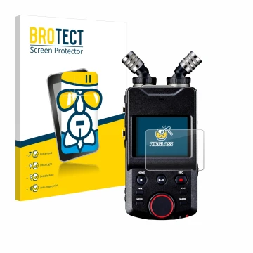 Parte frontal de un envase de producto con el logotipo de la marca BROTECT. Al lado se muestra el dispositivo Tascam Portacapt
