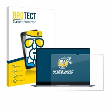 Parte frontal de un envase de producto con el logotipo de la marca BROTECT. Al lado se muestra el dispositivo Samsung Galaxy B