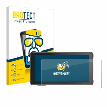 Parte frontal de un envase de producto con el logotipo de la marca BROTECT. Al lado se muestra el dispositivo Interphone Sync5