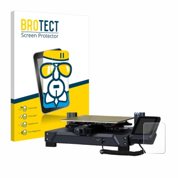 Parte frontal de un envase de producto con el logotipo de la marca BROTECT. Al lado se muestra el dispositivo Elegoo Neptun 4 