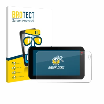 Parte frontal de un envase de producto con el logotipo de la marca BROTECT. Al lado se muestra el dispositivo Chigee AIO-5 Lit