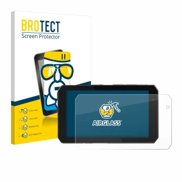 Parte frontal de un envase de producto con el logotipo de la marca BROTECT. Al lado se muestra el dispositivo Chigee AIO-5 Pla