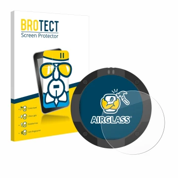 Parte frontal de un envase de producto con el logotipo de la marca BROTECT. Al lado se muestra el dispositivo Beeline Moto II 