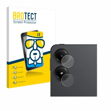 Parte frontal de un envase de producto con el logotipo de la marca BROTECT. Al lado se muestra el dispositivo Xiaomi Redmi Pad