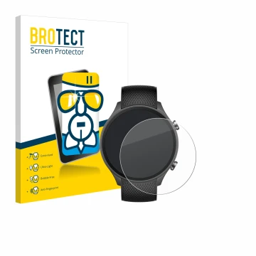 Parte frontal de un envase de producto con el logotipo de la marca BROTECT. Al lado se muestra el dispositivo OnePlus watch 2R