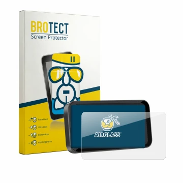 Parte frontal de un envase de producto con el logotipo de la marca BROTECT. Al lado se muestra el dispositivo Carpuride W603 6
