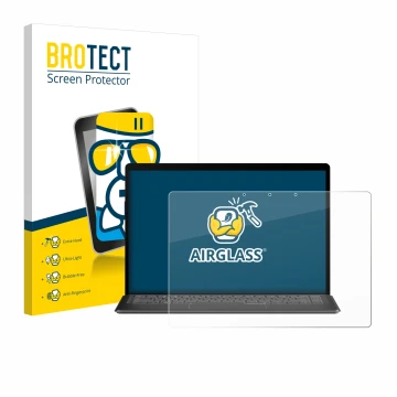 Parte frontal de un envase de producto con el logotipo de la marca BROTECT. Al lado se muestra el dispositivo Minisforum V3 3-