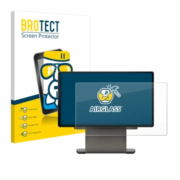 Parte frontal de un envase de producto con el logotipo de la marca BROTECT. Al lado se muestra el dispositivo Sunmi D3 PRO con