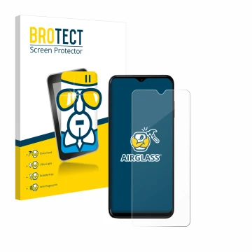 Parte frontal de un envase de producto con el logotipo de la marca BROTECT. Al lado se muestra el dispositivo Nokia G60 5G con