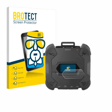 Parte frontal de un envase de producto con el logotipo de la marca BROTECT. Al lado se muestra el dispositivo Texa TXT MULTIHU