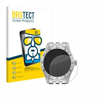 Parte frontal de un envase de producto con el logotipo de la marca BROTECT. Al lado se muestra el dispositivo Seiko 5 Sports S