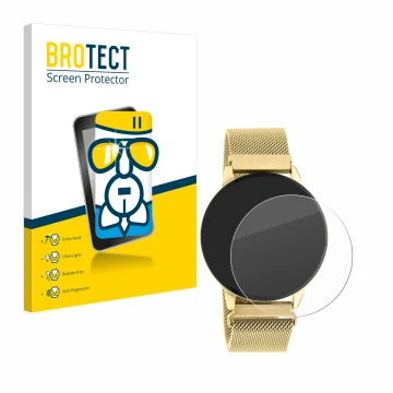 Parte frontal de un envase de producto con el logotipo de la marca BROTECT. Al lado se muestra el dispositivo Oozoo Q00121 con
