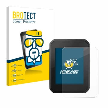 Parte frontal de un envase de producto con el logotipo de la marca BROTECT. Al lado se muestra el dispositivo FIT Display Comp