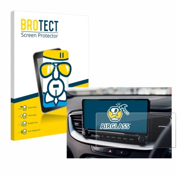 Parte frontal de un envase de producto con el logotipo de la marca BROTECT. Al lado se muestra el dispositivo Kia XCeed 2024 c