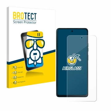 Parte frontal de un envase de producto con el logotipo de la marca BROTECT. Al lado se muestra el dispositivo Motorola Moto G7