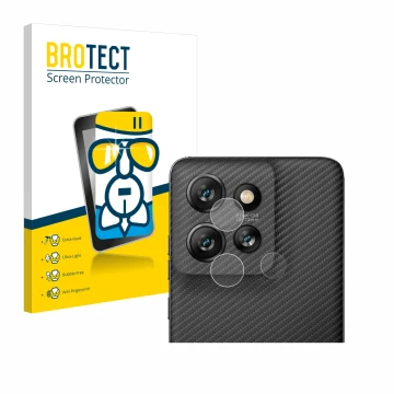 Parte frontal de un envase de producto con el logotipo de la marca BROTECT. Al lado se muestra el dispositivo Motorola ThinkPh