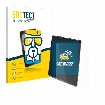 Parte frontal de un envase de producto con el logotipo de la marca BROTECT. Al lado se muestra el dispositivo Yestel T15 con s