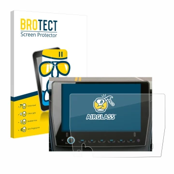 Parte frontal de un envase de producto con el logotipo de la marca BROTECT. Al lado se muestra el dispositivo Xzent F-285 con 