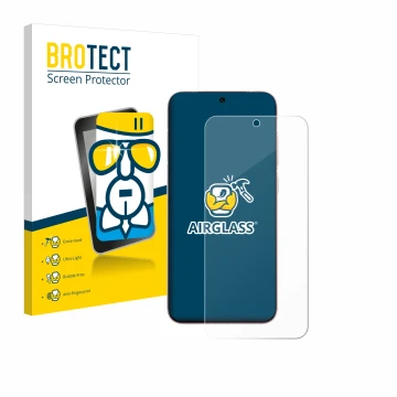 Parte frontal de un envase de producto con el logotipo de la marca BROTECT. Al lado se muestra el dispositivo Vivo X200 Pro mi