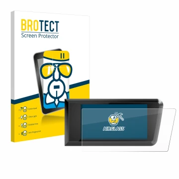 Parte frontal de un envase de producto con el logotipo de la marca BROTECT. Al lado se muestra el dispositivo Bosch Purion 400