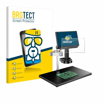 Parte frontal de un envase de producto con el logotipo de la marca BROTECT. Al lado se muestra el dispositivo Tomlov TM4K-AF-M