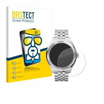 Parte frontal de un envase de producto con el logotipo de la marca BROTECT. Al lado se muestra el dispositivo Withings ScanWat