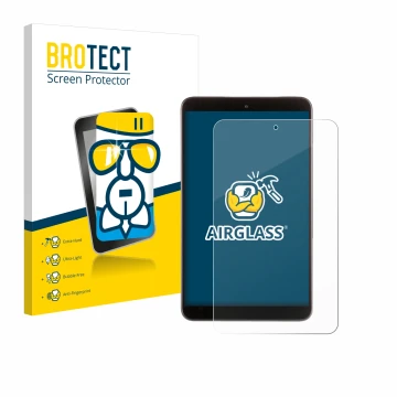 Parte frontal de un envase de producto con el logotipo de la marca BROTECT. Al lado se muestra el dispositivo Nokia T10 (retra