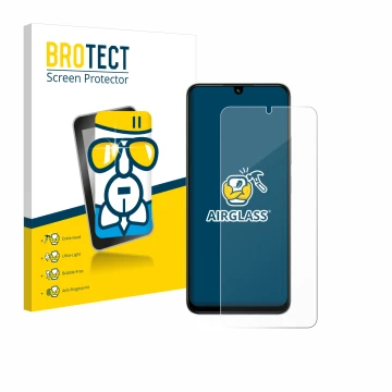 Parte frontal de un envase de producto con el logotipo de la marca BROTECT. Al lado se muestra el dispositivo Xiaomi Poco C75 