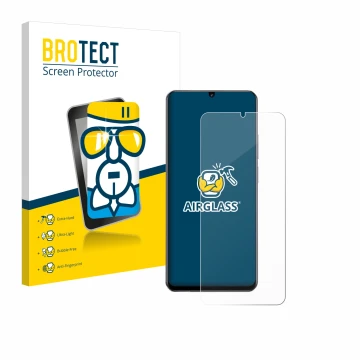 Parte frontal de un envase de producto con el logotipo de la marca BROTECT. Al lado se muestra el dispositivo realme Note 60 4