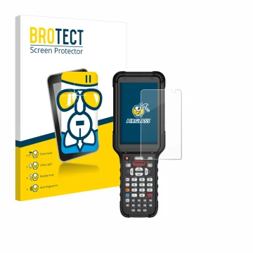 Parte frontal de un envase de producto con el logotipo de la marca BROTECT. Al lado se muestra el dispositivo Honeywell CK67 c