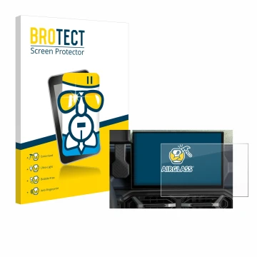 Parte frontal de un envase de producto con el logotipo de la marca BROTECT. Al lado se muestra el dispositivo Dacia Duster Inf