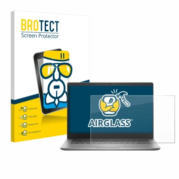 Parte frontal de un envase de producto con el logotipo de la marca BROTECT. Al lado se muestra el dispositivo Dell Latitude 33