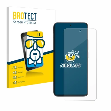 Parte frontal de un envase de producto con el logotipo de la marca BROTECT. Al lado se muestra el dispositivo Xiaomi Redmi K80
