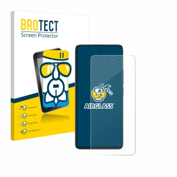 Parte frontal de un envase de producto con el logotipo de la marca BROTECT. Al lado se muestra el dispositivo Xiaomi Poco F7 P