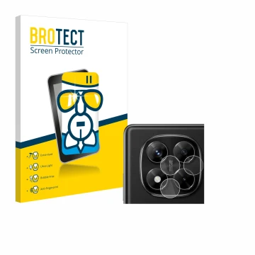 Parte frontal de un envase de producto con el logotipo de la marca BROTECT. Al lado se muestra el dispositivo Xiaomi Redmi Not