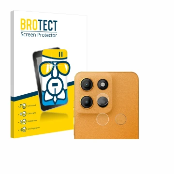 Parte frontal de un envase de producto con el logotipo de la marca BROTECT. Al lado se muestra el dispositivo Motorola Moto G1