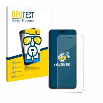 Parte frontal de un envase de producto con el logotipo de la marca BROTECT. Al lado se muestra el dispositivo Honor Magic 7 RS