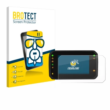 Parte frontal de un envase de producto con el logotipo de la marca BROTECT. Al lado se muestra el dispositivo Honda ADV350 5