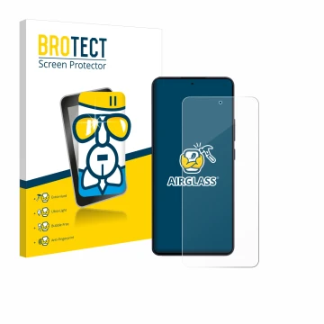 Parte frontal de un envase de producto con el logotipo de la marca BROTECT. Al lado se muestra el dispositivo Oppo Reno 13 F c