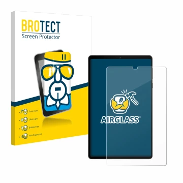 Parte frontal de un envase de producto con el logotipo de la marca BROTECT. Al lado se muestra el dispositivo Lenovo Legion Ta