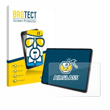 Parte frontal de un envase de producto con el logotipo de la marca BROTECT. Al lado se muestra el dispositivo Terra Pad 1007 1