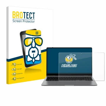 Parte frontal de un envase de producto con el logotipo de la marca BROTECT. Al lado se muestra el dispositivo Samsung Galaxy B