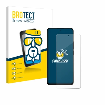 Parte frontal de un envase de producto con el logotipo de la marca BROTECT. Al lado se muestra el dispositivo Xiaomi Redmi Not