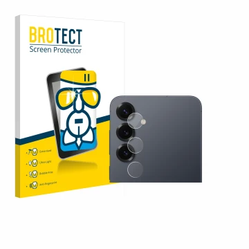 Parte frontal de un envase de producto con el logotipo de la marca BROTECT. Al lado se muestra el dispositivo Samsung Galaxy S