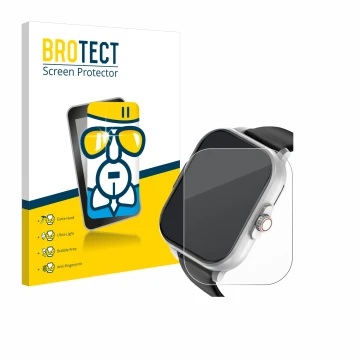Parte frontal de un envase de producto con el logotipo de la marca BROTECT. Al lado se muestra el dispositivo YYKY E02 2.01