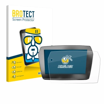 Parte frontal de un envase de producto con el logotipo de la marca BROTECT. Al lado se muestra el dispositivo Voge 525DSX 2025