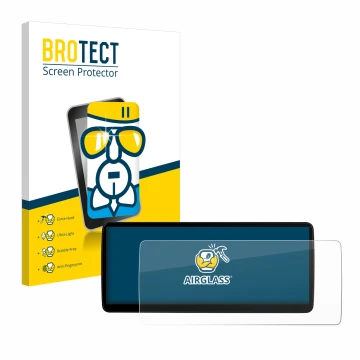 Parte frontal de un envase de producto con el logotipo de la marca BROTECT. Al lado se muestra el dispositivo Xtrons QLB22X3UN