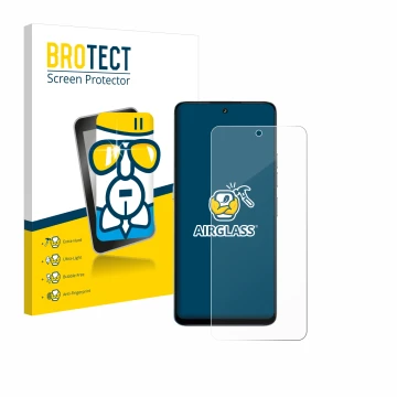 Parte frontal de un envase de producto con el logotipo de la marca BROTECT. Al lado se muestra el dispositivo Umidigi Note 100