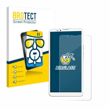 Parte frontal de un envase de producto con el logotipo de la marca BROTECT. Al lado se muestra el dispositivo Bigme Hibreak Pr